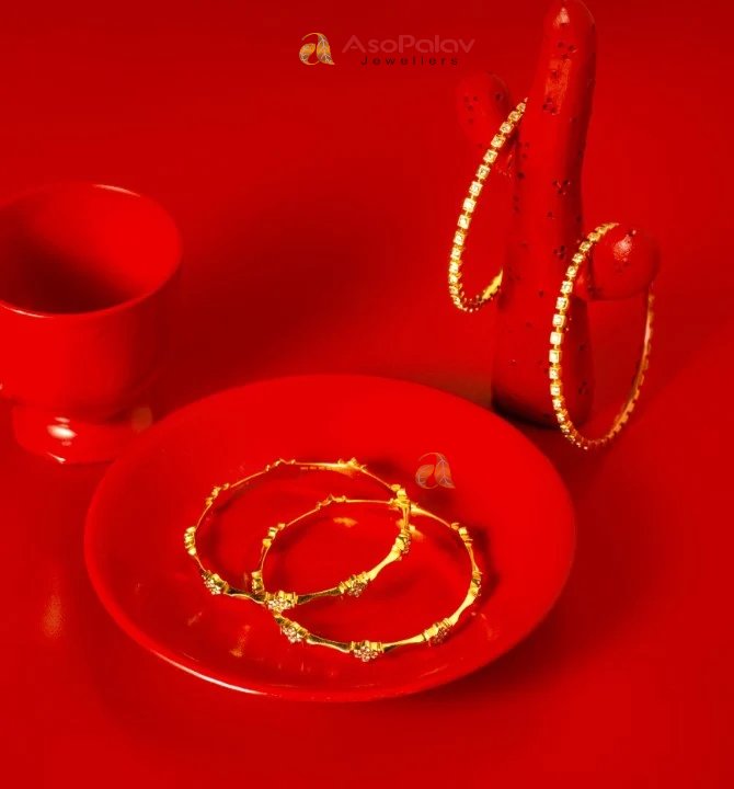 18K Gold Diamond Bangles for Wedding Elegance – Asopalavjewellers